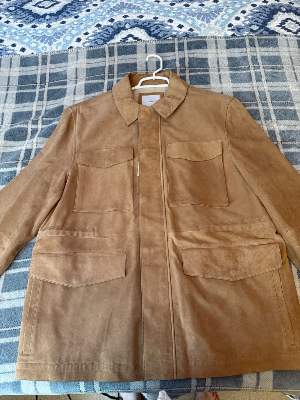 MANGO Men's Suede Jacket - Tan